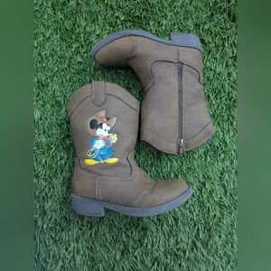 Disney Brown Kids Boots with Mickey Mouse